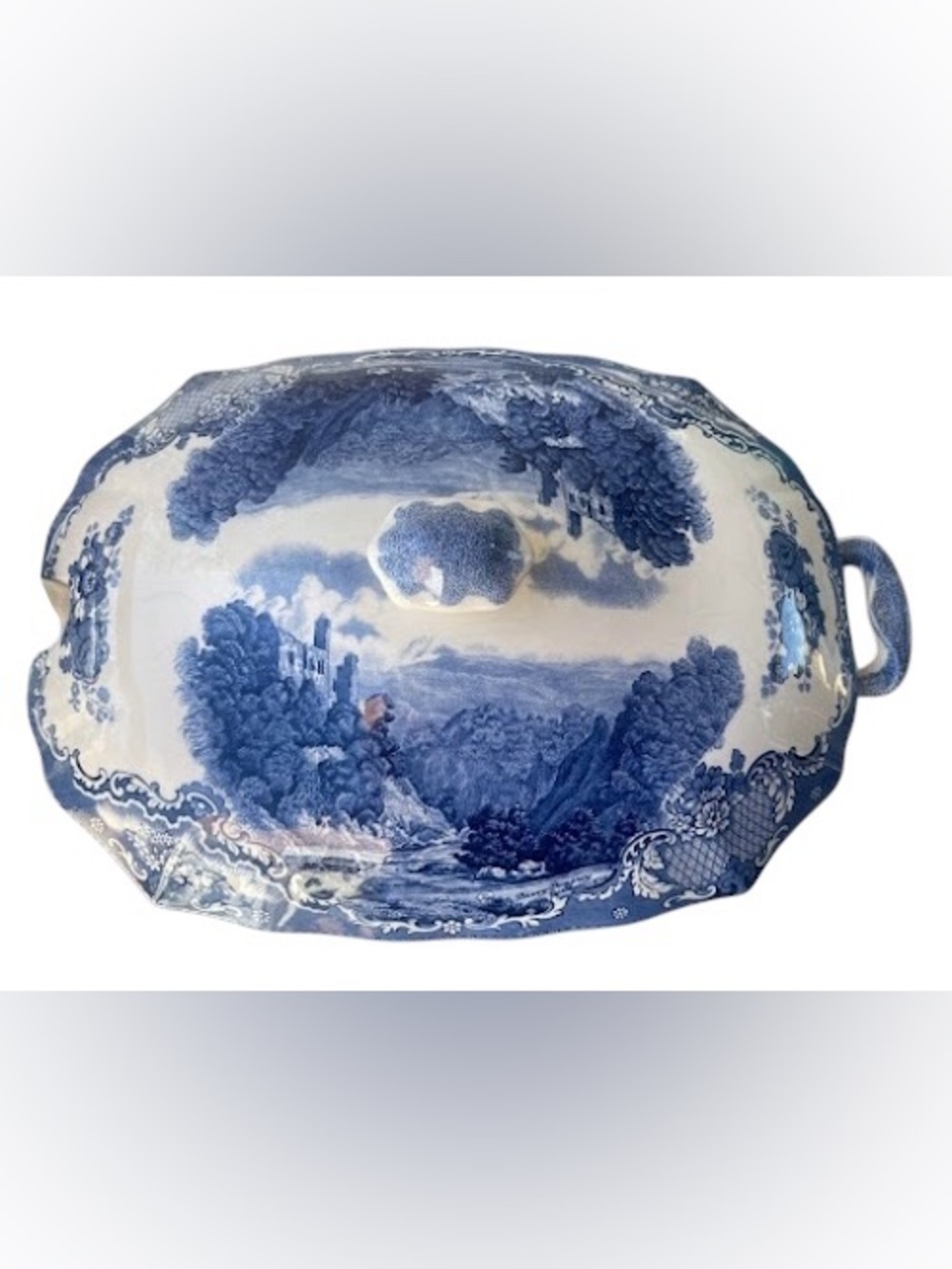 Vintage Johnson Bros "Old Britain Castles" Blue Ironstone Tureen Set- England - Picture 5 of 10